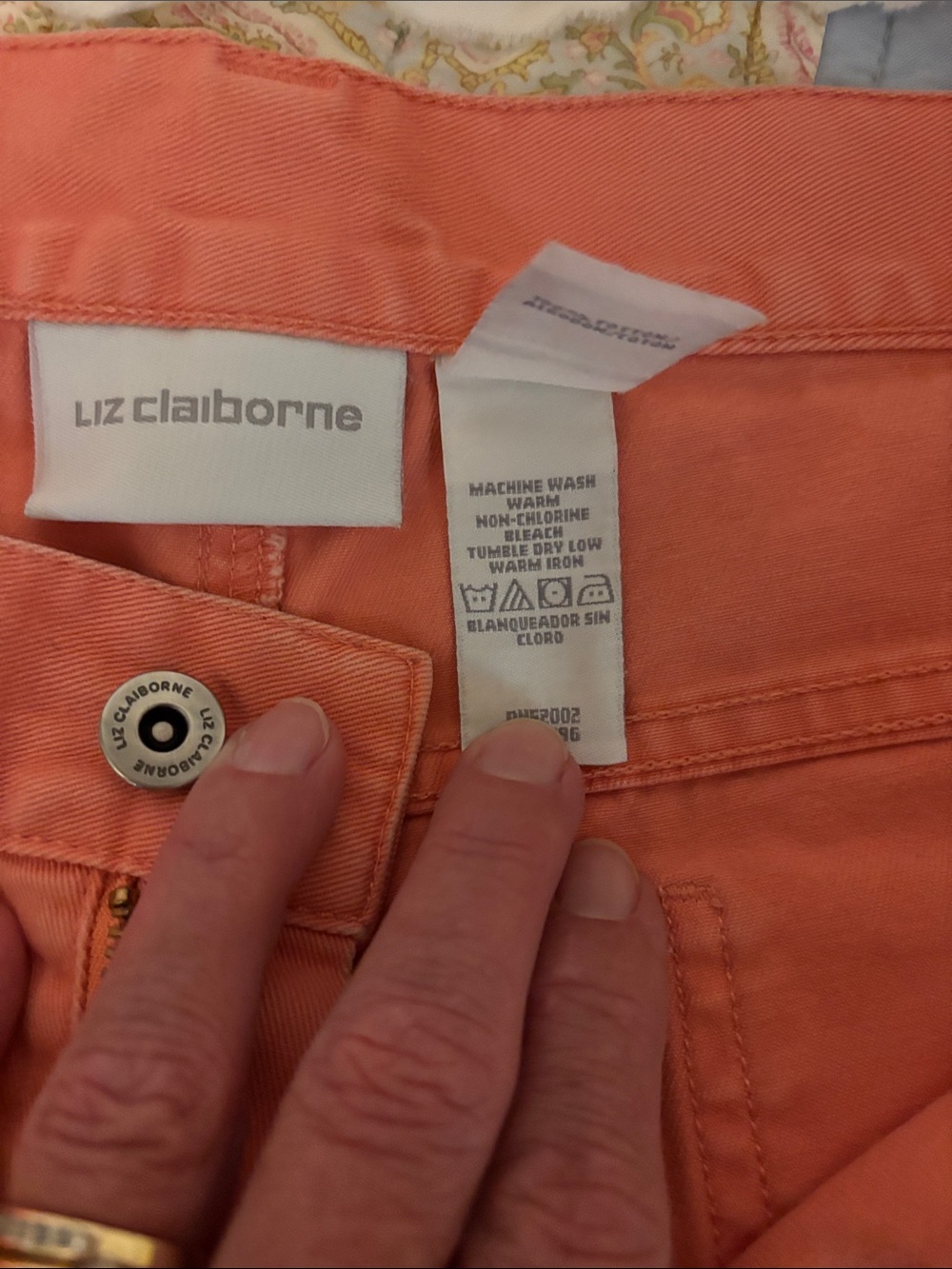 Liz Claiborne Coral-Orange Straight Leg Jeans - Picture 3 of 6
